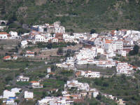 Vista del casco de Tejeda desde el Roque Bentayga